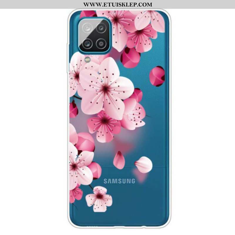 Etui do Samsung Galaxy M12 / A12 Małe Różowe Kwiaty